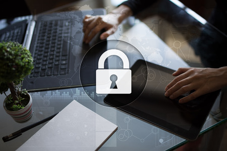 Cyber security, Data protection, information safety and encryption. internet technology and business...