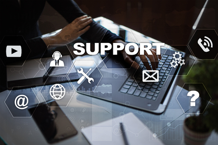 Technical support. Customer help. Business and technology concept.