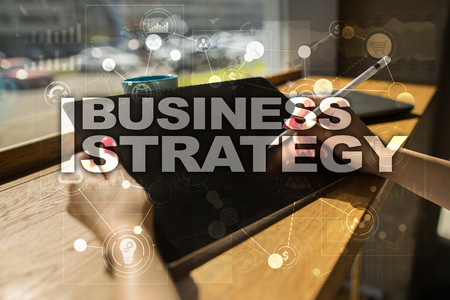 Business strategy concept on virtual screen.の写真素材