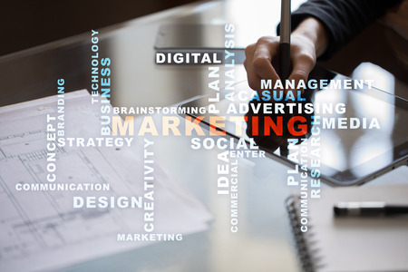 Marketing business concept on the virtual screen. Words cloud.の写真素材