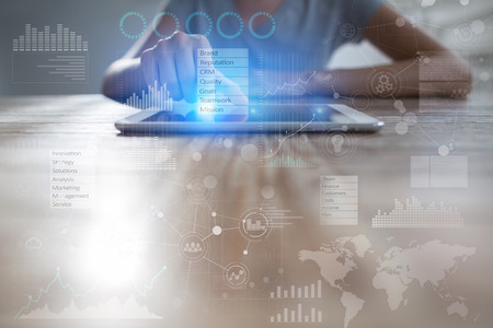 Business, internet and technology concept. Virtual screen background.