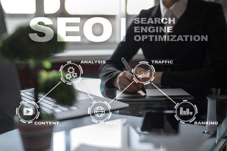 SEO. Search Engine optimization. Digital online marketing andInetrmet technology concept.?