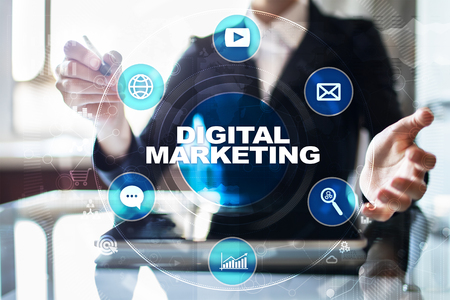 DIgital marketing technology concept. Internet. Online. Search Engine Optimisation. SEO. SMM. Advertising.の写真素材