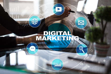 DIgital marketing technology concept. Internet. Online. Search Engine Optimisation. SEO. SMM. Advertising.の写真素材