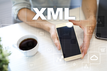 XML. Web development. Internet and technology concept.の写真素材