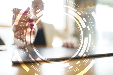 Virtual screen business, technology and internet concept.の写真素材