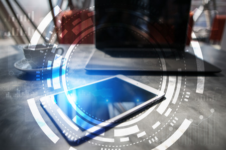 Virtual screen business, technology and internet concept.の写真素材