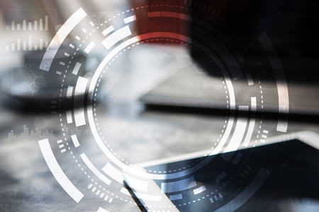 Virtual screen business, technology and internet concept.の写真素材