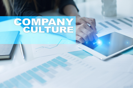Company culture text on virtual screen. Business, technology and internet concept.の写真素材