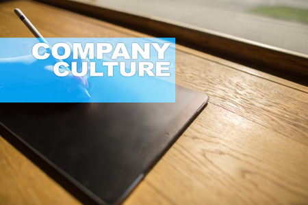 Company culture text on virtual screen. Business, technology and internet concept.の写真素材