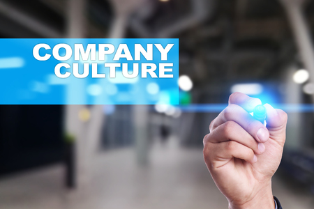Company culture text on virtual screen. Business, technology and internet concept.の写真素材