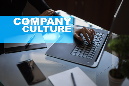 Company culture text on virtual screen. Business, technology and internet concept.の写真素材