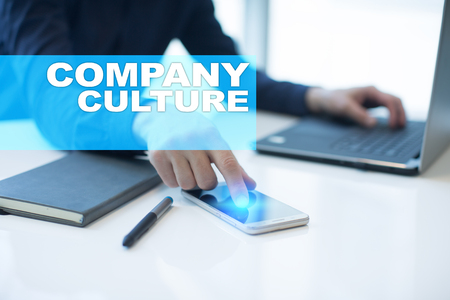 Company culture text on virtual screen. Business, technology and internet concept.?の写真素材