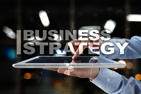 Business strategy concept on the virtual screen.の写真素材