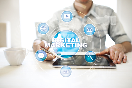 DIgital marketing technology concept. Internet. Online. Search Engine Optimisation. SEO. SMM. Advertising.の写真素材
