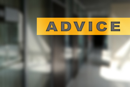 Advice text on virtual screen. Business technology and internet concept.?の写真素材