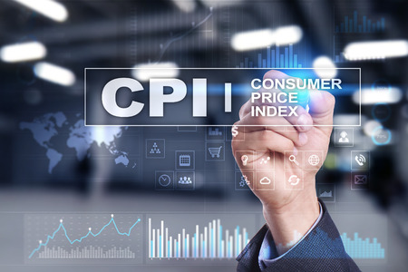 CPI. Consumer price index concept on virtual screen.の写真素材