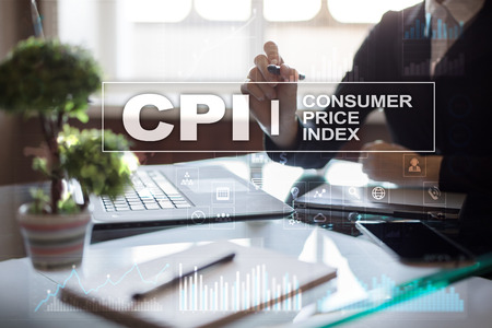 CPI. Consumer price index concept on virtual screen.の写真素材