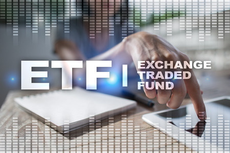 ETF. Exchange traded fund. Business, internet and technology conceptの写真素材