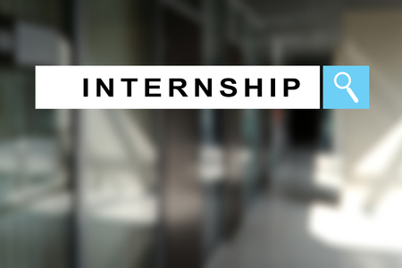 Internship text on virtual screen. Business, education and internet conceptの写真素材