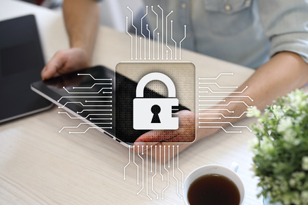 Cyber security, Data protection, information safety and encryption. internet technology and business...