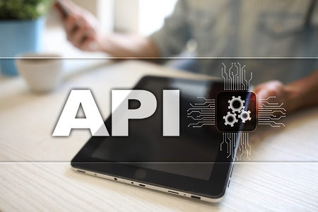 Application programming interface. API. Software development concept.
