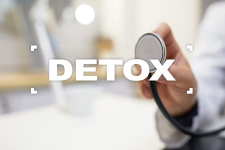 Medical doctor select detox on virtual screen. Health Care concept.の写真素材