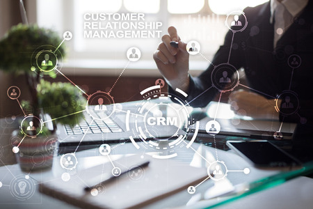 CRM. Customer relationship management concept. Customer service and relationship.の写真素材