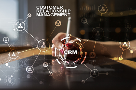 CRM. Customer relationship management concept. Customer service and relationship.の写真素材