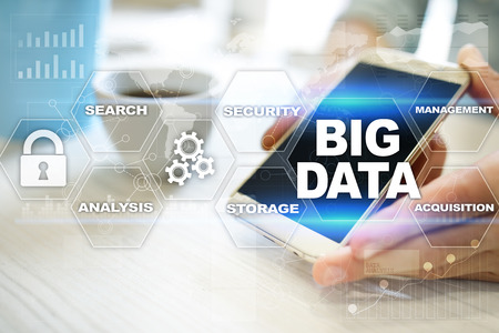 Big data technology and internet concept on the virtual screen.の写真素材