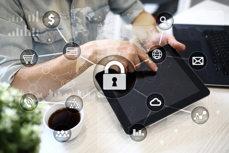 Cyber security, Data protection, information safety and encryption. internet technology and business...