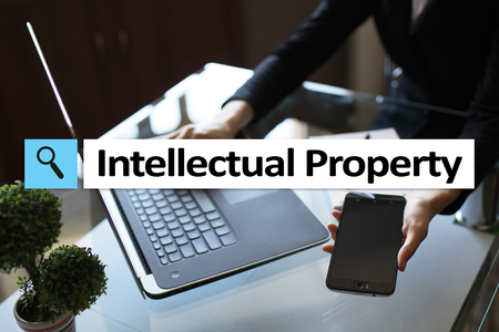 Intellectual property rights. Patent. Business, internet and technology concept.の写真素材