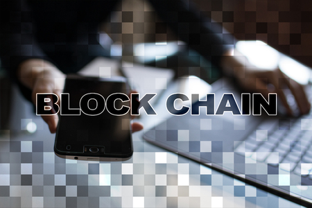 Blockchain technology concept. Internet money transfer. Cryptocurrency.の写真素材