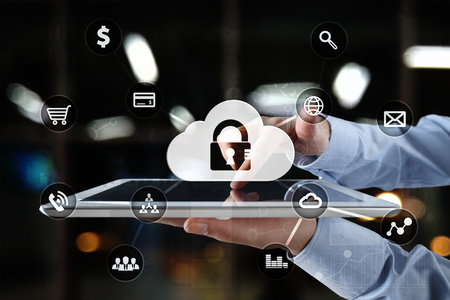 Cyber security, Data protection, information safety and encryption. internet technology and business...