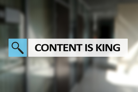 Content is king text in search bar. Business, technology and internet concept. Digital marketing.の写真素材
