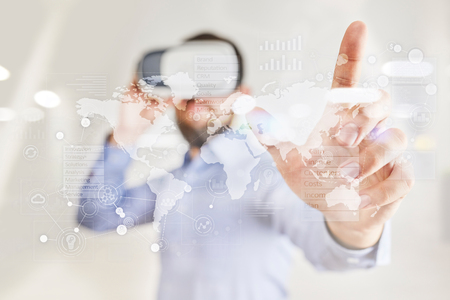 Business concept background. Virtual screen with empty space for text. Internet and technology.の写真素材