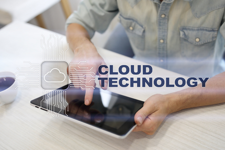 Cloud technology. Data storage. Networking and internet service concept.