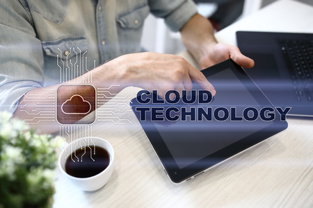 Cloud technology. Data storage. Networking and internet service concept.