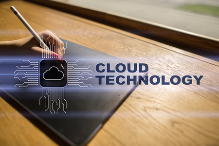 Cloud technology. Data storage. Networking and internet service concept.の写真素材