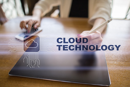 Cloud technology. Data storage. Networking and internet service concept.