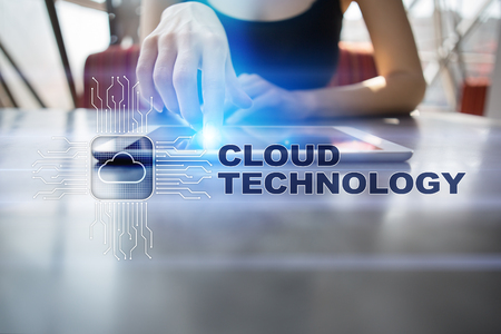 Cloud technology. Data storage. Networking and internet service concept.