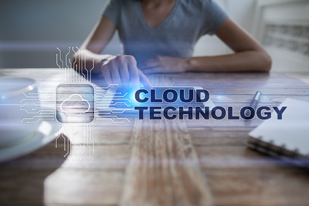 Cloud technology. Data storage. Networking and internet service concept.