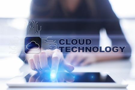 Cloud technology. Data storage. Networking and internet service concept.
