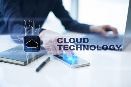 Cloud technology. Data storage. Networking and internet service concept.