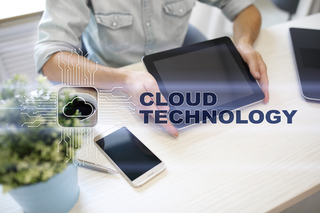 Cloud technology. Data storage. Networking and internet service concept.