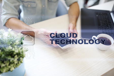 Cloud technology. Data storage. Networking and internet service concept.
