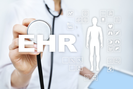 EHR, EMR, Electronic health record. Medical and technology concept.の写真素材