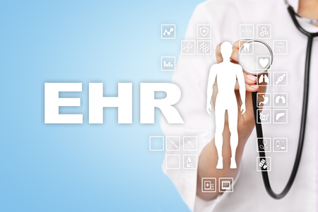 EHR, EMR, Electronic health record. Medical and technology concept.の写真素材