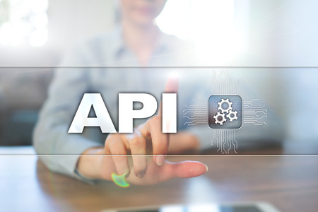 Application programming interface. API. Software development concept.