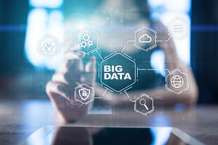 Big data technology and internet concept on the virtual screen.の写真素材